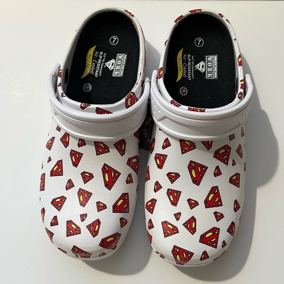 NWT Skechers Work x DC - ArchFit Superman Clogs  SZ-7 - Picture 6 of 13